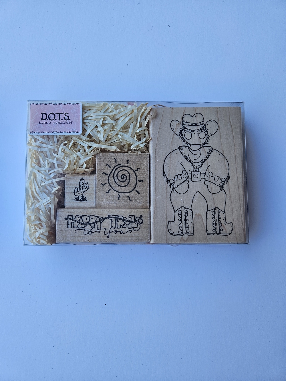 D.O.T.S. Western 4 Wood Mounted Rubber Stamps-NEW